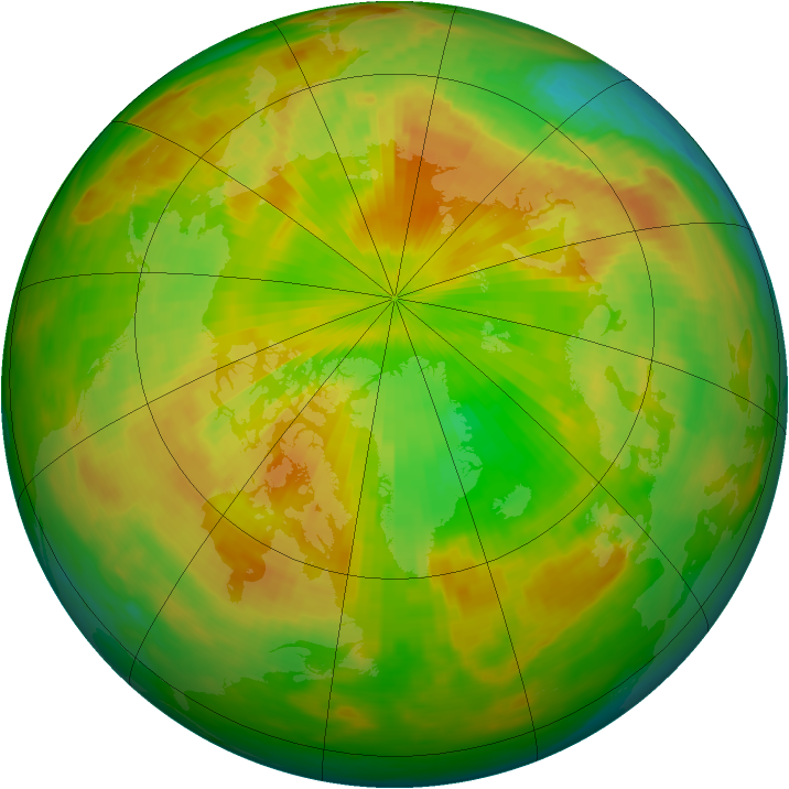 Arctic ozone map for 15 May 1990
